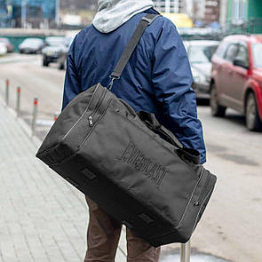 Велика спортивна дорожня сумка Everlast Fat Big чорна для поїздок та зали на 60 літрів міцна якісна