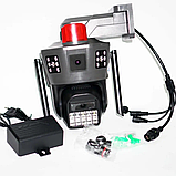 Ip 4G камера 6 Мп бездротова вулична поворотна 2 незалежні об'єктиви Відеокамера із сім-картою, фото 7