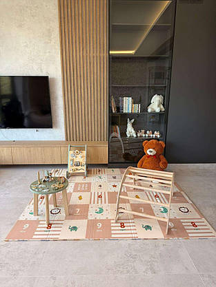 Складаний двосторонній дитячий килимок для ігор та розвитку 200х180 см, фото 5