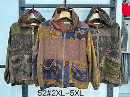 Куртка з капюшоном котон на блискавці жіноча 52-58, колір уточнюйте під час замовлення