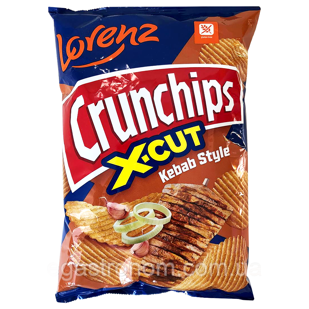 Чипси рифлені зі смаком кебабу Лоренц Lorenz crunchips 75g 25шт/ящ (Код: 00-00017568)