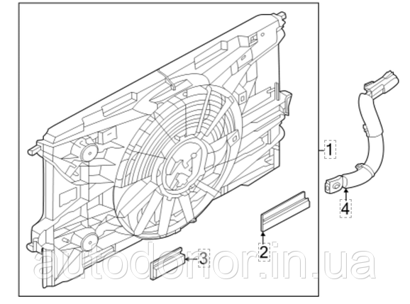 Дифузор з вентилятором в зборі Nissan Ariya (22-) 21481-5MP0A, фото 1
