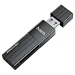 Картрідер HOCO HB20 Mindful USB2.0 Black підтримка TF/SD карт