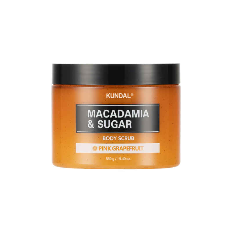Скраб для тіла цукровий "Рожевий Грейпфрут" Kundal Macadamia&Sugar Body Scrub Pink Grapefruit 550 г., фото 1