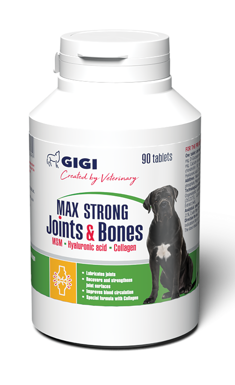 GIGI MAX STRONG Joints & Bones препарат для зміцнення та відновлення суглобів у собак 90 таб