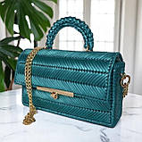 Пряжа трикотажна металік колір Синій 100 грам 25 м, фото 8