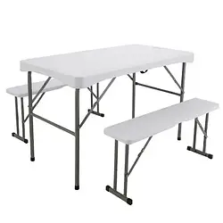 Комплект туристичних меблів складаний стіл та 2 лавки 112*61*72 см