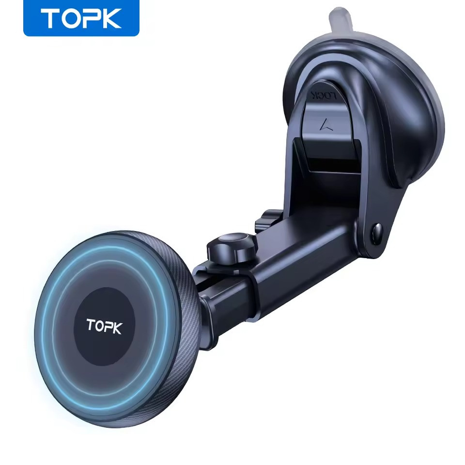 Магнітний тримач для телефону в авто TOPK | MagSafe iPhone 16 15 14 13 12 Pro Max | Тримач на лобове скло / панель, фото 1