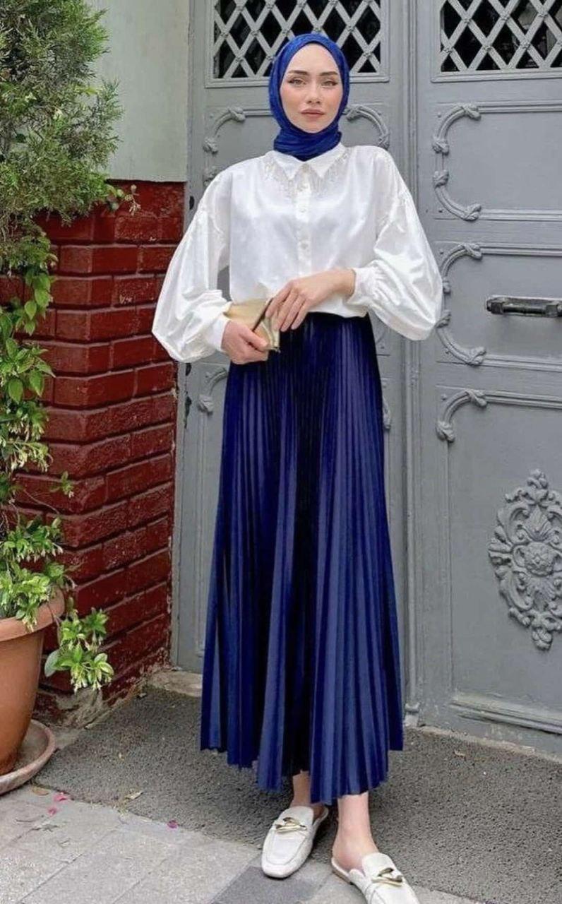 Плісирована спідниця з поясом на гумці 44 48 Туреччина, фото 1