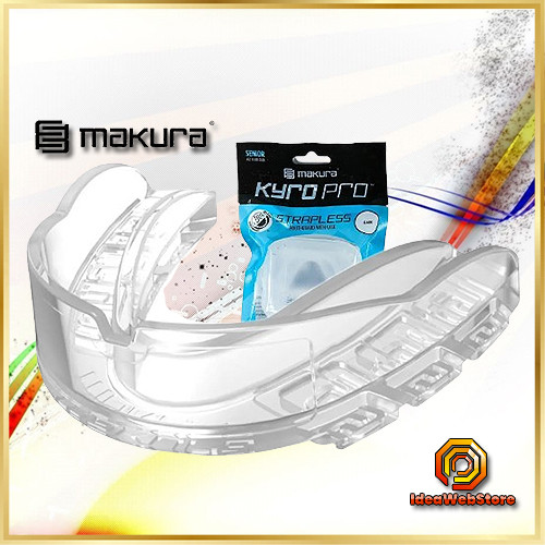 Капа боксерська для боксу ММА та єдиноборств MAKURA Kyro Pro Strapless прозора доросла 11+ з антимікробним футляром термопластиков