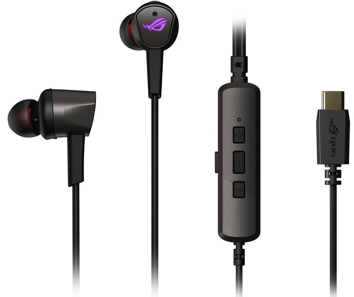 Навушники геймерські дротові Asus ROG cetra II USB-C гарнітура (90YH02S0-B2UA00) чорна