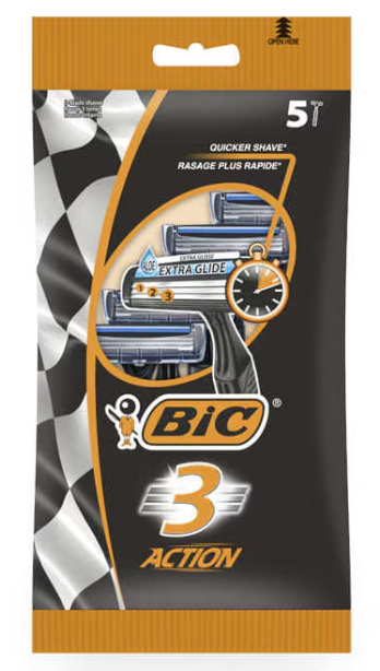 Одноразові станки для гоління BIC 3 Action (5шт.)