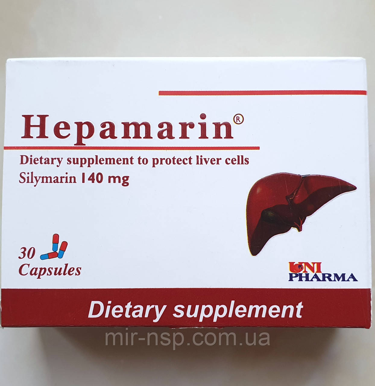 Гепамарин Hepamarin для печінки 30 капсул