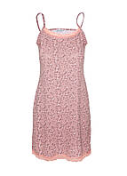 Нічна сорочка бавовна бежева, кулір