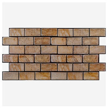 Декоративна настінна ПВХ панель для оздоблення стін цегла під коричневий мармур 960х480х4мм SW-00001428 водостійка