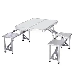 Комплект туристичних меблів. Стіл-трансформер для кемпінгу алюмінієвий 86*67*67 см