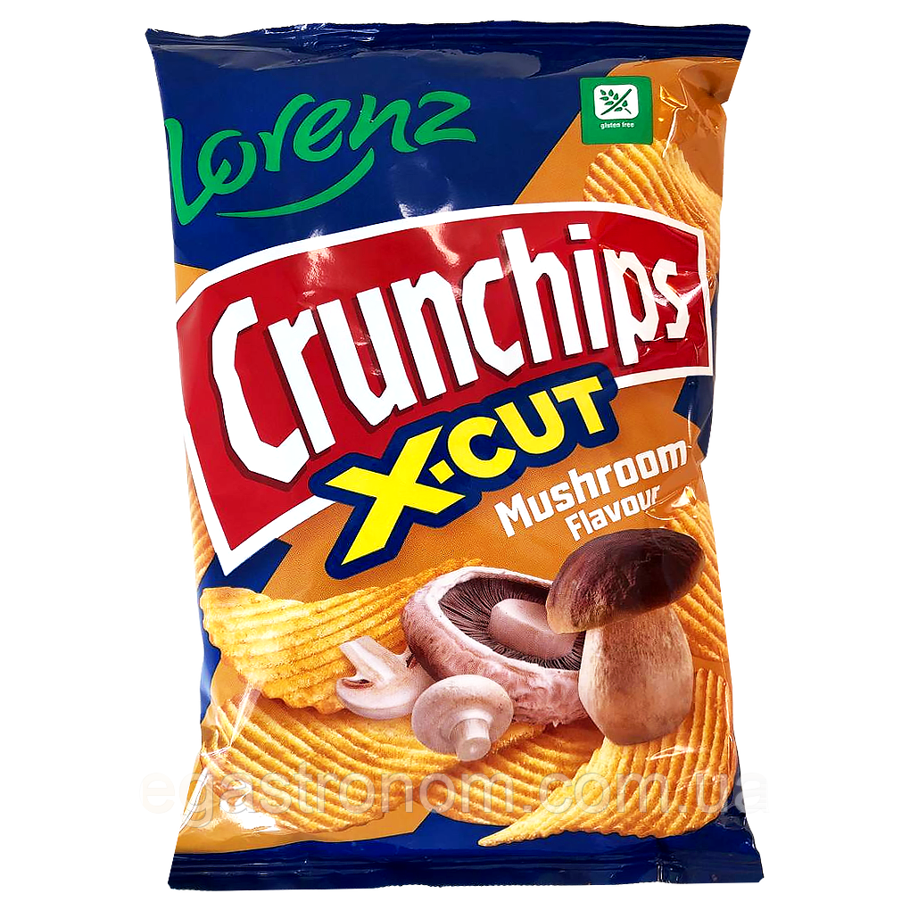 Чипси рифлені гриби Лоренц Lorenz crunchips 75g 25шт/ящ (Код: 00-00017566), фото 1
