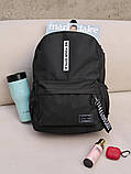 Рюкзак великий BE YOUR STYLE чоловічий жіночий шкільний портфель чорний, фото 9