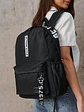 Рюкзак великий BE YOUR STYLE чоловічий жіночий шкільний портфель чорний, фото 7