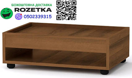 Стіл журнальний-2 МГ-6 Компанит Горіх екко (60х42х20 см), БЕЗКОШТОВНА доставка на точку видачі Rozetka