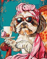 Набір для розпису за номерами "Грайливий Ши-Тсу" 40х50 см