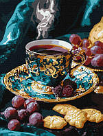 Набір для розпису за номерами "Кафе по-турецьки" з фарбами металік extra 30х40см