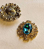 Серединка для бантиків мет. блакитна 2,4*2,7см (1шт)