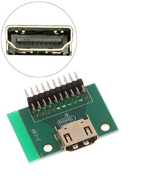 Тестовий роз'єм HDMI 19 пін плате-гніздо мама