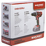 Дриль-шуруповерт акумуляторна Worcraft CHD-S20Li з АКБ (4А) і ЗП, 2 швидкості, фото 9