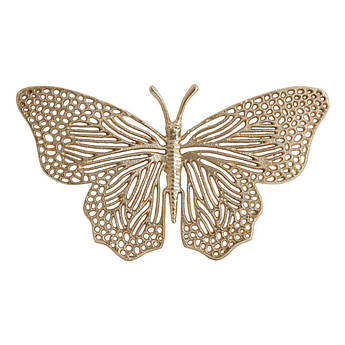 Декор на стіну з металу в золотистому кольорі «Метелик» Light&Living