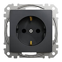 SEDNA DESIGN Розетка із заземленням та шторками чорна