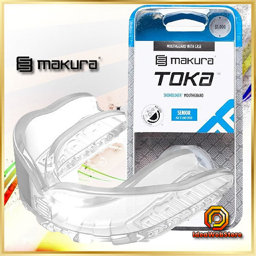 Капа боксерська для боксу ММА та єдиноборств MAKURA Toka прозора доросла 11+ з   антимікробним футляром термопластикова