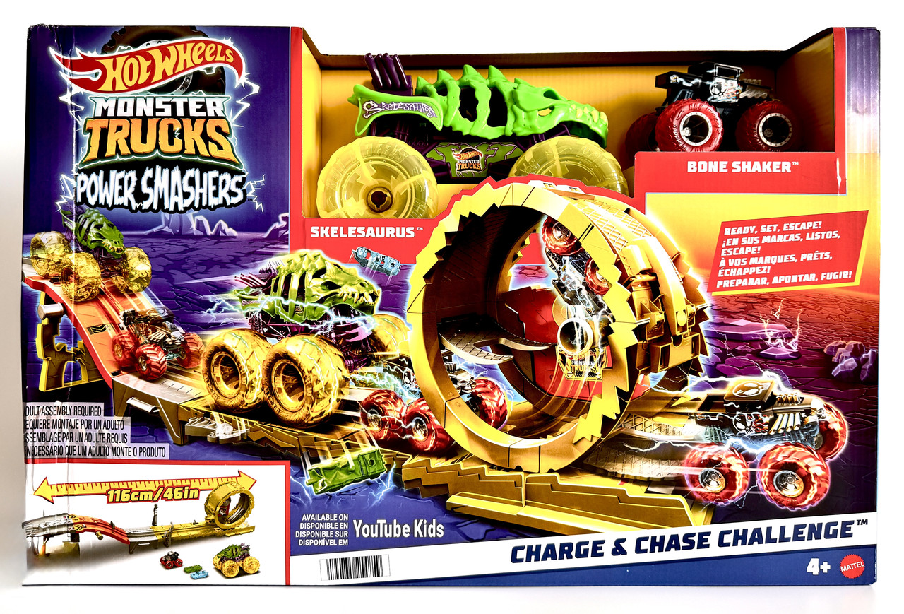 Трек Хот Вилс Заряжай и преследуй Hot Wheels Power smashers Monster Trucks Заряджай і переслідуй HXT05