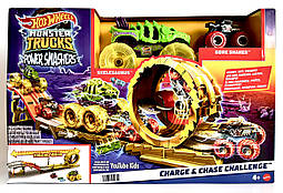 Трек Хот Вилс Заряжай и преследуй Hot Wheels Power smashers Monster Trucks Заряджай і переслідуй HXT05
