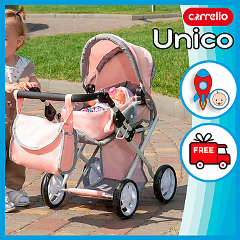 Коляска для ляльок із сумкою Carrello Unica 9346 Hot Pink Світло-рожевий
