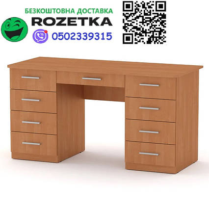 Стіл письмовий учитель-3 вільха Компаніт (140х60х74 см), Доставка в точку видачі Rozetka БЕЗКОШТОВНА