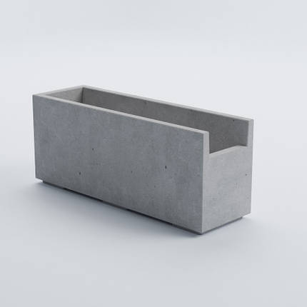 Вазон бетонний Ховд L/R 40x97x30 см, вуличний садовий, фото 1