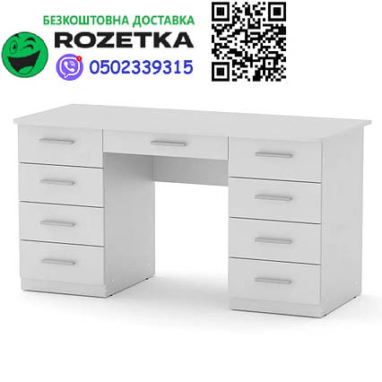 Стіл письмовий учитель-3 німфея альба Компаніт (140х60х74 см), Доставка в точку видачі Rozetka БЕЗКОШТОВНА