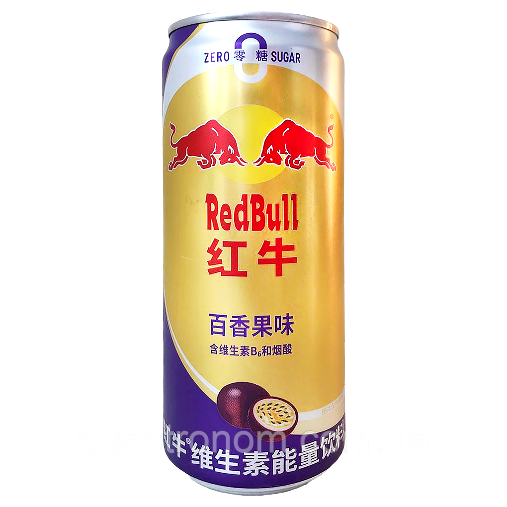 Енергетик маракуйя Ред Бул Red Bull passion fruit 325ml 24шт/ящ (Код: 00-00017574), фото 1