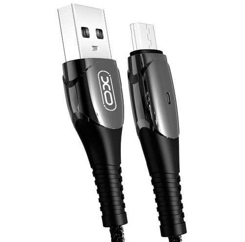 Кабель XO NB145 Smart Chipset Auto Power-off USB Cable for Micro Black