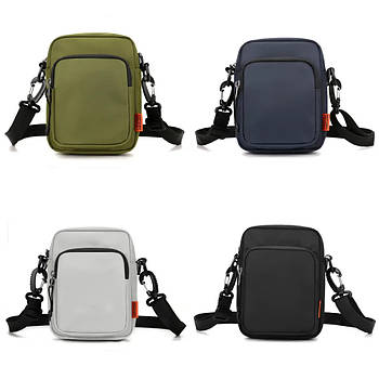 Чоловіча сумка тканинна  18*14 см через плече на блискавці з кишенею в різних варіантах Kay