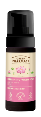 Пінка для вмивання Green Pharmacy освіжаюча для чутливої шкіри 150 мл