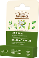 Бальзам для губ Green Pharmacy Алое та Лайм інтенсивне зволоження 3,6 г