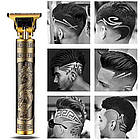 Тример для волосся (4 насадки) + Зарядка для батареї, T9 / Окантовочна машинка / Машинка для стрижки волосся, фото 4