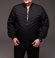 Куртка батал чоловіча осіння весняна бомбер великого розміру повсякденний чорний