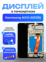 Оригінальний екран для Samsung A03 (A035) (в рамці) з матрицею та сенсором , Дисплейний модуль на Самсунг А03