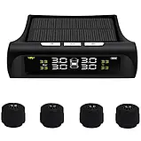 Система контролю тиску в шинах TPMS+SOLAR 4 зовнішні датчики монітор акумуляторна USB сонячна панель, фото 5