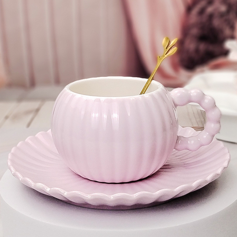 Чашка з блюдцем "Мушля", 200 мл, фото 1