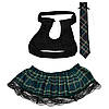 Костюм рольовий Школярка жіночий для сексу великого розміру плюс-сайз XL-3XL зелений з чорним, фото 4