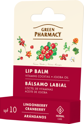 Бальзам для губ Green Pharmacy Бруснично-журавлинний вітамінний коктейль 3,6 г